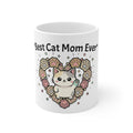 Cat Mom Mug | Cute Kitten Heart Pawprint Design