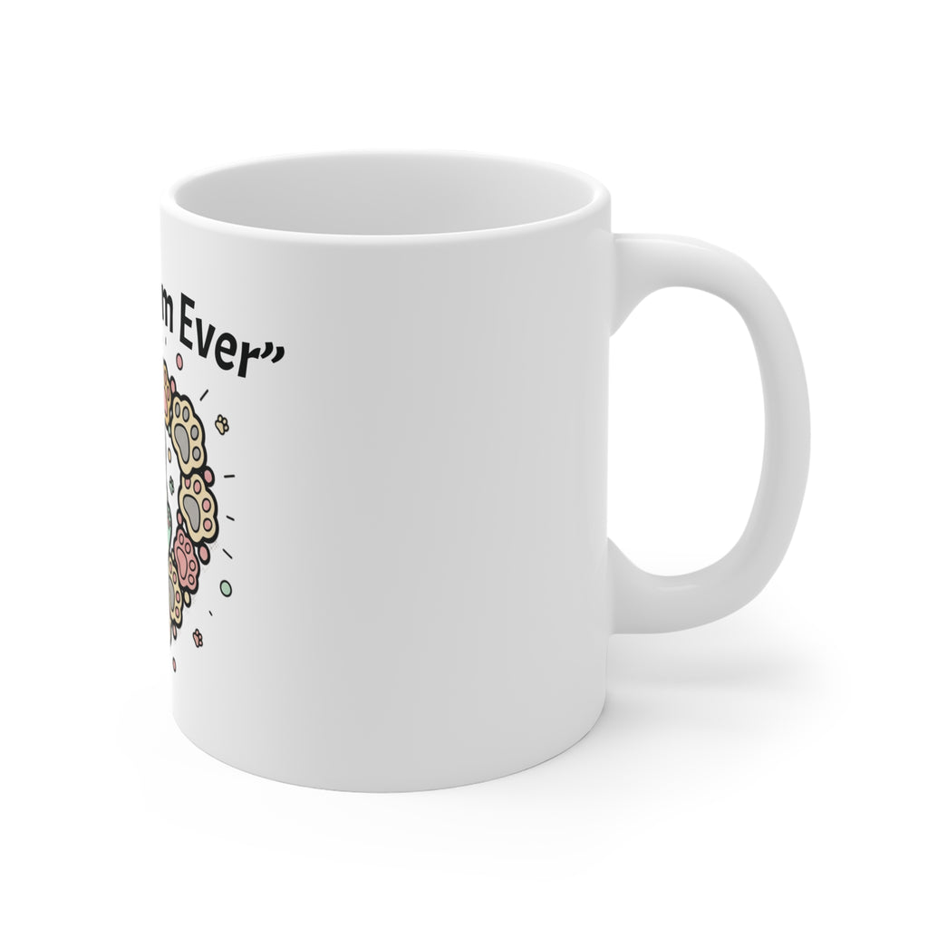 Cat Mom Mug | Cute Kitten Heart Pawprint Design