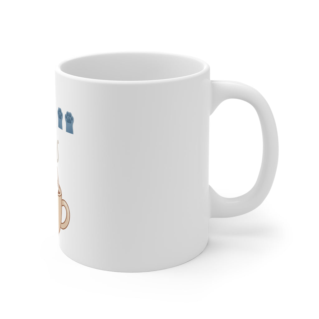 Powered by Coffee & Cats Mug | Cute Cat in Coffee Cup Illustration