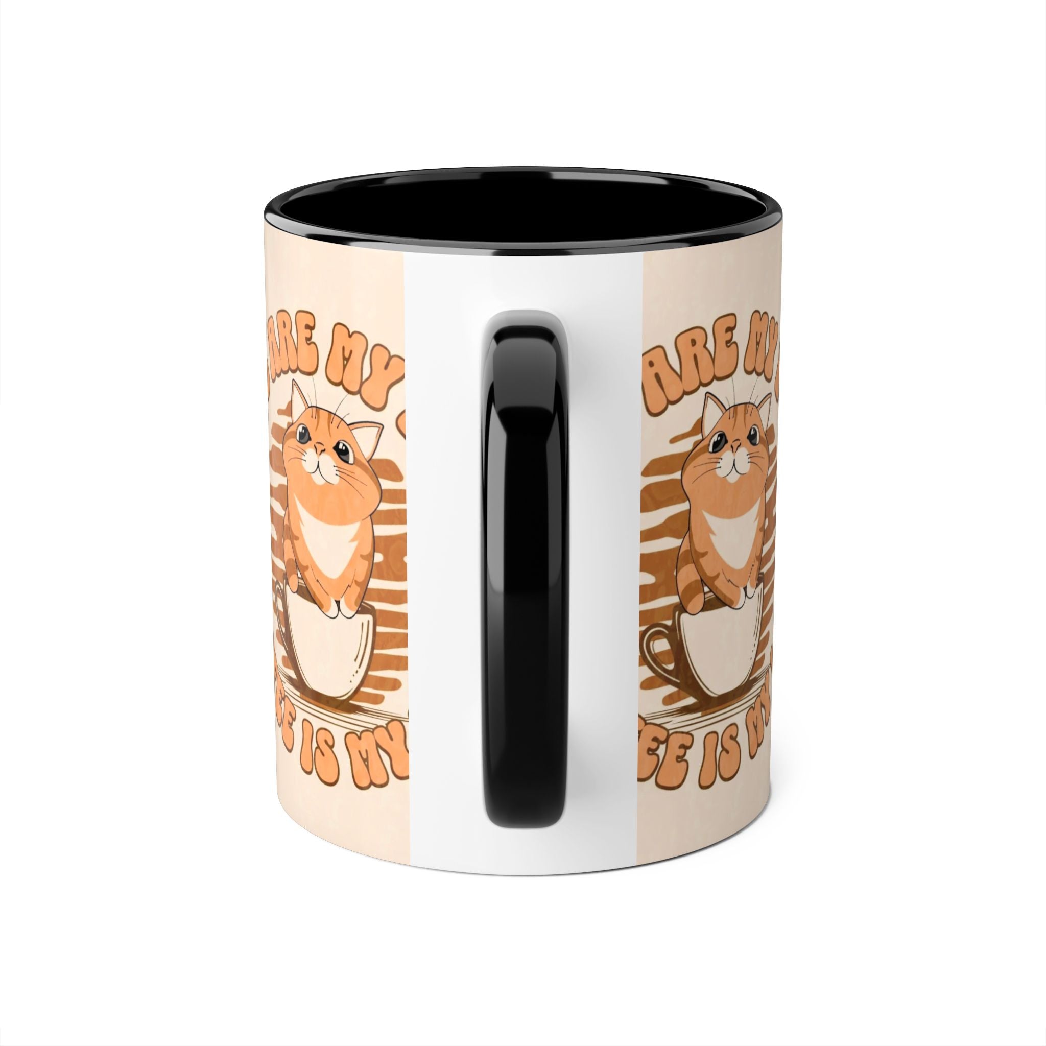 Cats Are My Love Coffee Is My Life Mug | Cat Coffee Mug, 11oz Accent