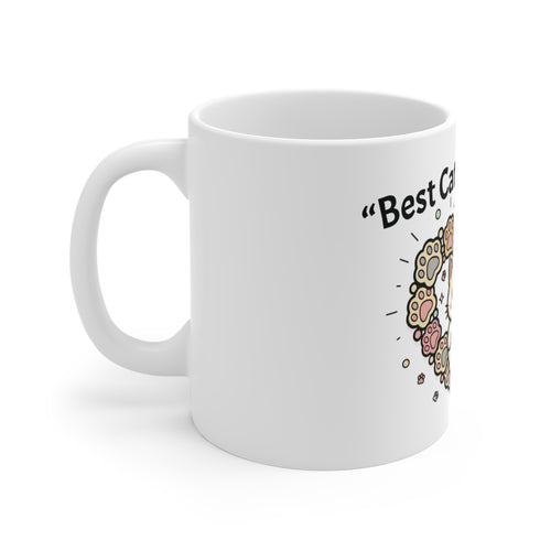 Cat Mom Mug | Cute Kitten Heart Pawprint Design