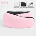 NNEDSZ Pink Velcro Tape Memory Foam U-Shaped Neck Pillow - Snail Travel Cushion for Airplane, Office Nap, and Travel - Adjustable with Magnetic Therapy Cloth